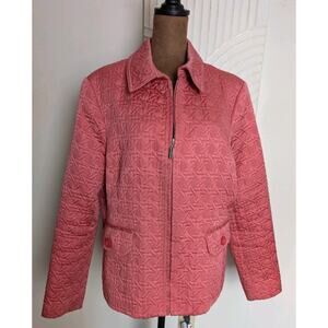 Mod Vintage Style Quilted Coat In Pink. By Weather Tamer. XL. Jackie O, Barbie.